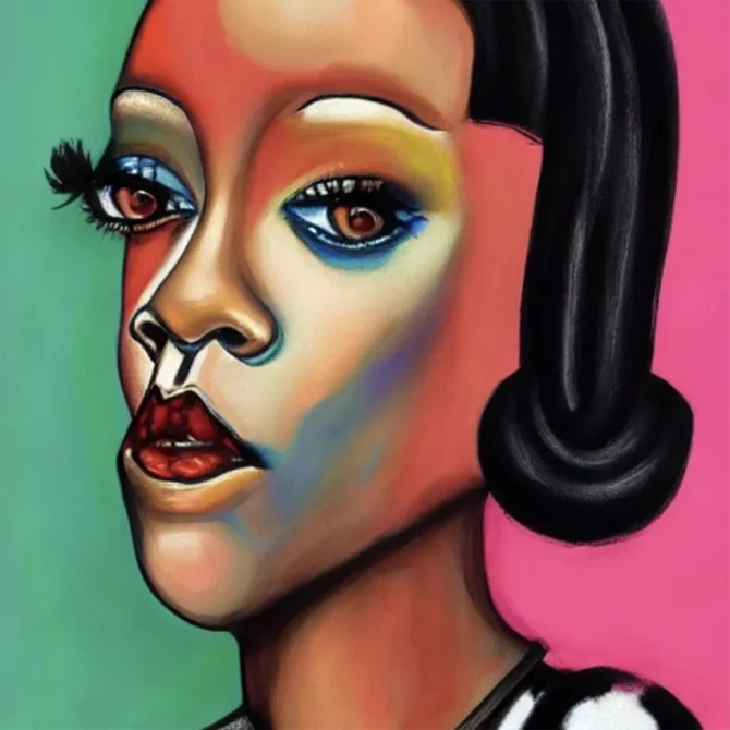 Rihanna in the style of George Condo     22